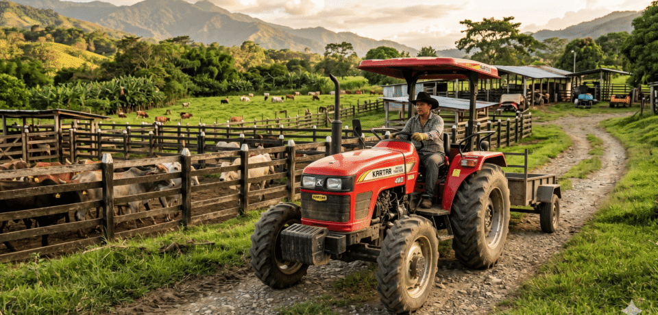 Descubre 5 tareas ganaderas donde un tractor mejora la alimentación, limpieza, transporte y productividad diaria en la finca.